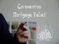 Business concept about Coronavirus Mortgage Relief with inscription on the page