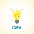 Business Concept Creative Idea with light lamp bulb. Website and promotion banners. Flat design vector illustration