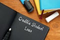 Business concept about Credible Student Loan with phrase on the piece of paper