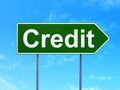 Business concept: Credit on road sign background Royalty Free Stock Photo