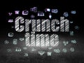 Business concept: Crunch Time in grunge dark room