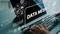 Business Concept of Data Mesh with Modern Technology and Digital Interface on Screen. Asymptotic smart data analytic Royalty Free Stock Photo