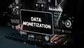 Business Concept of Data Monetization with Digital Technology and Analytics Visuals for Corporate Strategies. Asymptotic Royalty Free Stock Photo