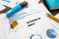 Business concept about Definition Of Profit with phrase on the piece of paper Royalty Free Stock Photo