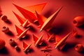 business concept depicted in form of many red paper aircraft of different sizes