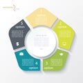 Business concept design with circle and 5 segments