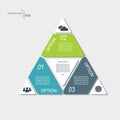 Business concept design with triangle and 3 segments.