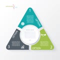 Business concept design with triangle and 3 segments