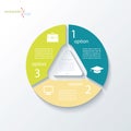 Business concept design with triangle and 3 segments.