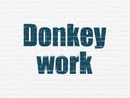 Business concept: Donkey Work on wall background Royalty Free Stock Photo