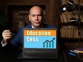 Business concept about Education Cess with sign on laptop Royalty Free Stock Photo