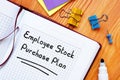 Business concept about Employee Stock Purchase Plan ESPP with phrase on the page