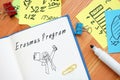 Business concept about Erasmus Program with inscription on the page