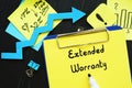 Business concept about Extended Warranty with sign on the sheet