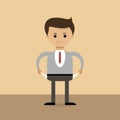 Business concept in flat design. Neudachnyj businessman of the world, pockets empty , bankrupt. Vector