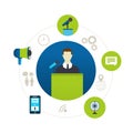 Business concept flat icons set Royalty Free Stock Photo