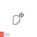 Business Concept Focus line icon. Editable stroke. Human avatar