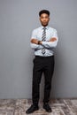 Business Concept - Full length portrait of confident african american businessman in the office. Royalty Free Stock Photo