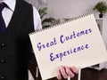 Business concept about Great Customer Experience with sign on the page Royalty Free Stock Photo