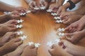 Business concept,  Group of business people assembling jigsaw puzzle and represent team support and help togethe Royalty Free Stock Photo