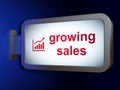 Business concept: Growing Sales and Growth Graph on billboard background