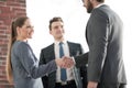 Business concept .handshake financial partners.