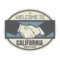 Business concept with handshake and the text Welcome to California, United States Royalty Free Stock Photo