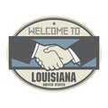 Business concept with handshake and the text Welcome to Louisiana, United States