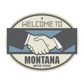 Business concept with handshake and the text Welcome to Montana, United States