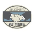 Business concept with handshake and the text Welcome to West Virginia, United States