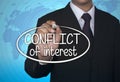 Business concept handwriting marker and write Conflict of Interest Royalty Free Stock Photo