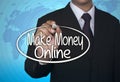 Business concept handwriting marker and write Make Money Online