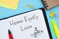 Business concept about Home-Equity Loan with sign on the page