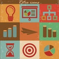 Business concept icon set,Vintage style Royalty Free Stock Photo