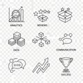 Business concept icons isolated on white background Royalty Free Stock Photo