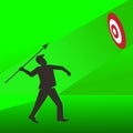 Business concept illustration of a businessman find target