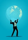 Businessman holding a digital globe Royalty Free Stock Photo