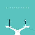 Business concept illustration of gender differences between businesswoman