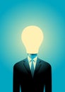 Light bulb head businessman