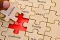 Business concept image of Jigsaw puzzle pieces with word Mentoring