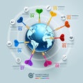 Business concept infographic template. Business world target mar Royalty Free Stock Photo