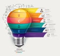 Business concept infographic template. Lightbulb and doodles icons set. Can be used for workflow layout, banner, diagram, web Royalty Free Stock Photo