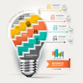 Business concept infographic template. Lightbulb s Royalty Free Stock Photo