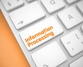 Information Processing - Text on the White Keyboard Key. 3D. Royalty Free Stock Photo