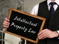Business concept about Intellectual Property Law with phrase on the page