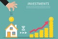 Business concept. Investing, real estate, investment opportunity. Vector illustration Royalty Free Stock Photo