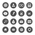 Business concept investment people process global graph icon set Royalty Free Stock Photo