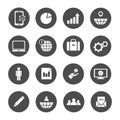 Business concept investment people process global graph icon set