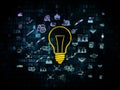 Business concept: Light Bulb on Digital background Royalty Free Stock Photo