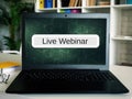 Business concept about Live Webinar with inscription on the page
